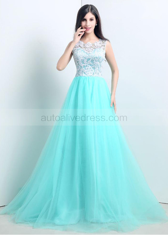 Lace Tulle Graceful Long Prom Dress